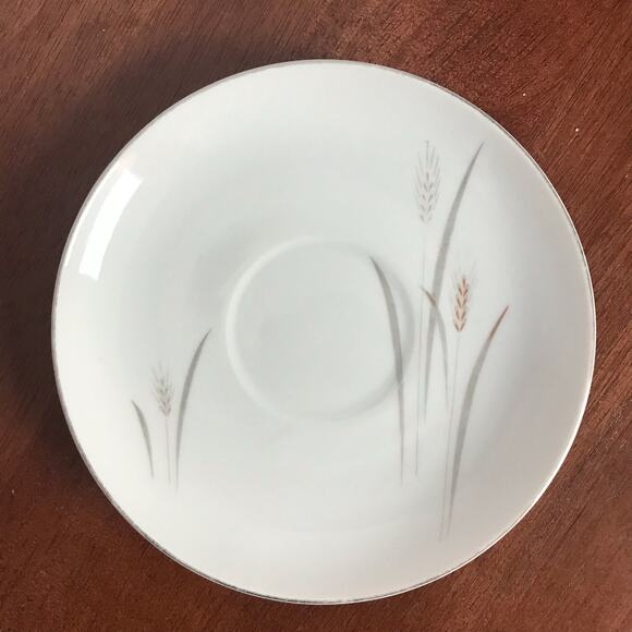 3/$20 VTG MS Platinum Wheat Bone China Japan White Tea Cup & Saucer Set For One - Picture 2 of 11